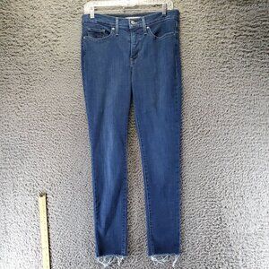 Levis Jeans Womens Size 28 Blue 311 Shaping Skinny Distressed Hem Denim